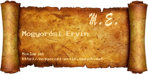 Mogyorósi Ervin névjegykártya