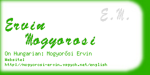 ervin mogyorosi business card